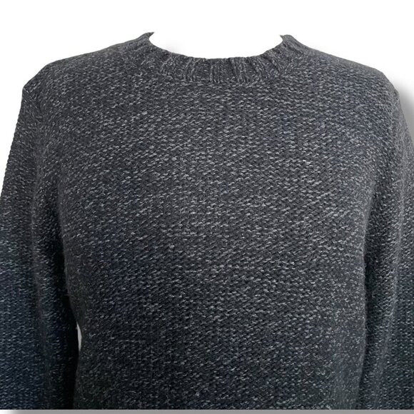 Guide Series Womens Sweater Sz Medium Charcoal Gray Wool Blend Marled Knit - Picture 3 of 6
